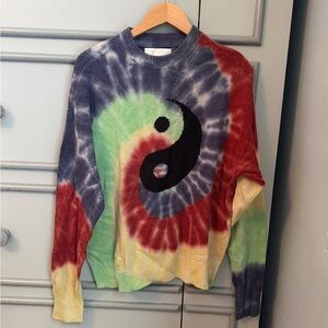 Spiritual Gangster Tie-Dye Yin Yang Sweater XS nwot